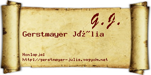 Gerstmayer Júlia névjegykártya